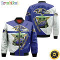 NFL Baltimore Ravens X Baby Yoda Bomber Jacket Stylish Bomber Jackets