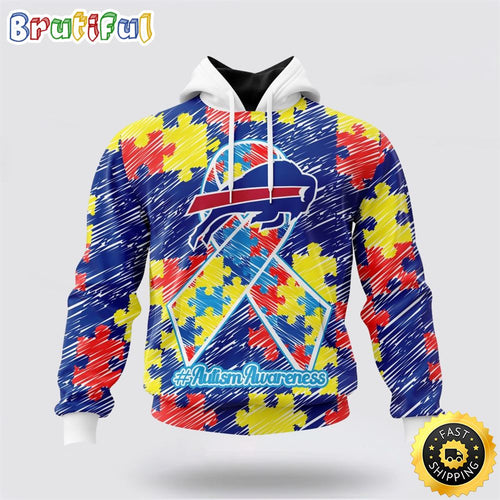 NFL Buffalo Bills Puzzle Autism Awareness All Over Print 3D Hoodie Unisex Hoodie