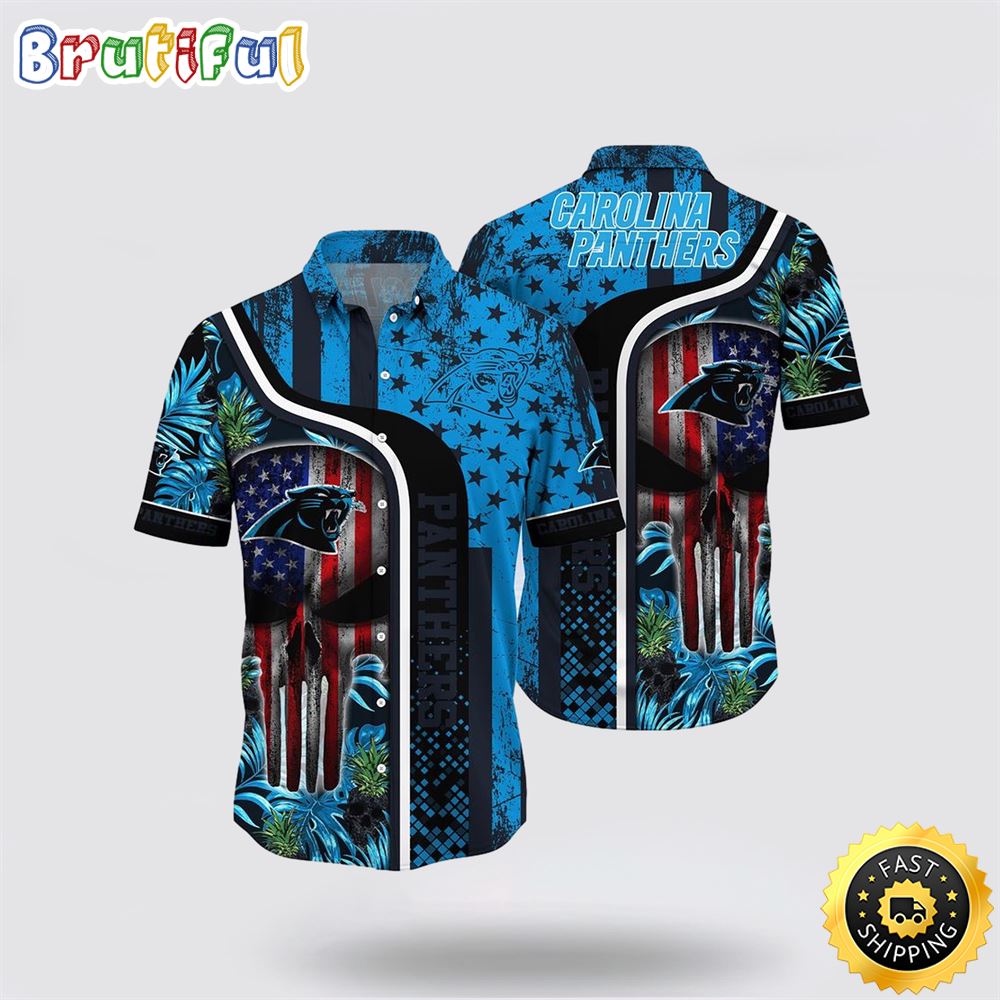 NFL Carolina Panthers Hawaiian Shirts Skull Halloween Embrace Game Day Island Style