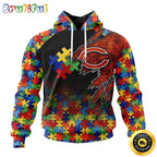NFL Chicago Bears All Over Print 3D Hoodie Autism Awareness Design Gifts For Survivors