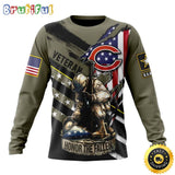 NFL Chicago Bears Crewneck Sweatshirt Honor Veterans Kneeling Soldier Gifts For Football Fans