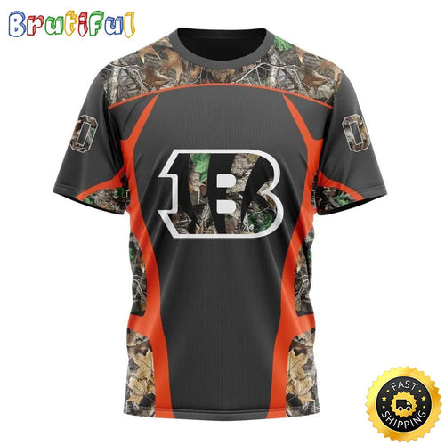 NFL Cincinnati Bengals 3D T Shirt Camo Hunting Design Stylish Gear For Fans