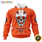 NFL Cincinnati Bengals All Over Print 3D Hoodie Specialized Kits For Dia De Muertos Show Your Team Spirit
