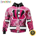 NFL Cincinnati Bengals All Over Print Zip Hoodie 3D I Pink I Can In October We Wear Pink Breast Cancer Unisex Hoodie
