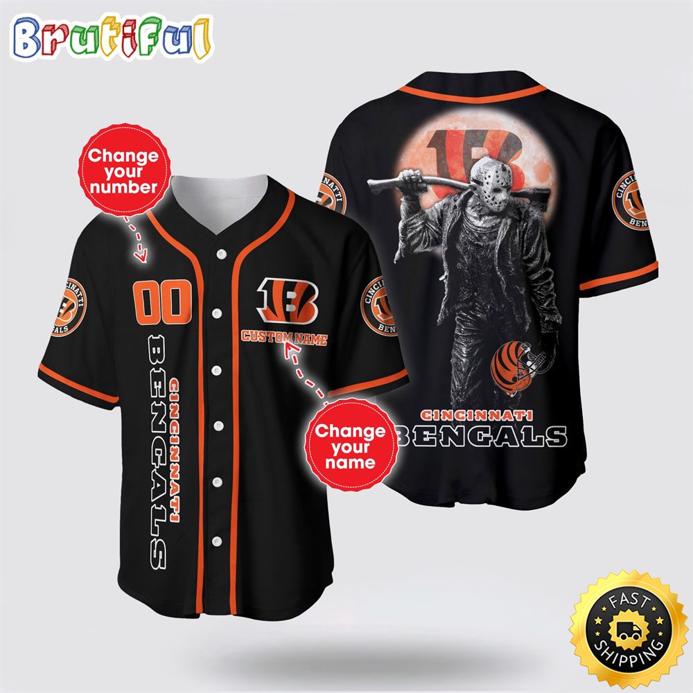 NFL Cincinnati Bengals Baseball Jersey 3D Personalized Skull Score Big With Team Spirit