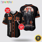NFL Cincinnati Bengals Baseball Jersey 3D Personalized Skull Score Big With Team Spirit