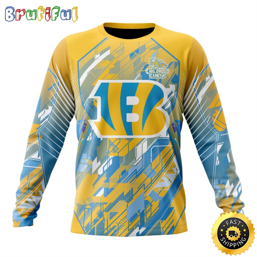 NFL Cincinnati Bengals Crewneck Sweatshirt Fearless Against Childhood Cancers Gift For Football Fans