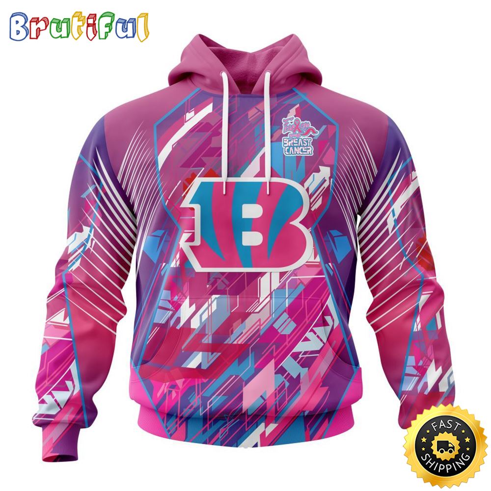 NFL Cincinnati Bengals I Pink All Over Print 3D Hoodie I Can Fearless Again Breast Cancer For Breast Cancer Survivors