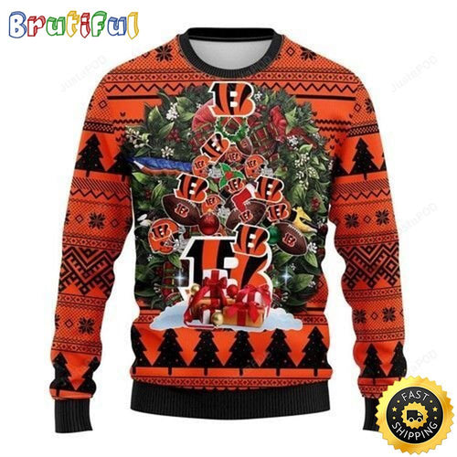 NFL Cincinnati Bengals Ugly Christmas Sweater Tree Christmas Unisex Sweater