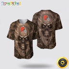 NFL Cleveland Browns Baseball Jersey Skull Unleash Your Team Spirit With Trendy Designs
