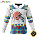 NFL Cleveland Browns Crewneck Sweatshirt Autism Awareness Design Your Team In Style