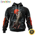 NFL Cleveland Browns Hoodie Special Horror Skull Art Design Halloween 3D Hoodie Unisex Hoodie