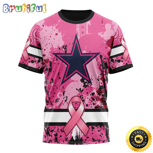 NFL Dallas Cowboysls All Over Print 3D T Shirts I Pink I Can In October We Wear Pink Breast Cancer Gift For Football Fans