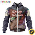 NFL Denver Broncos All Over Print Zip Hoodie 3D Specialized Mandalorian And Baby Yoda Unisex Hoodies