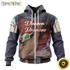 NFL Denver Broncos All Over Print Zip Hoodie 3D Specialized Mandalorian And Baby Yoda Unisex Hoodies