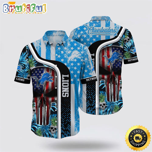 NFL Detroit Lions Hawaiian Shirts Skull Halloween Show Off Your Team Spirit In Tropical Fashion
