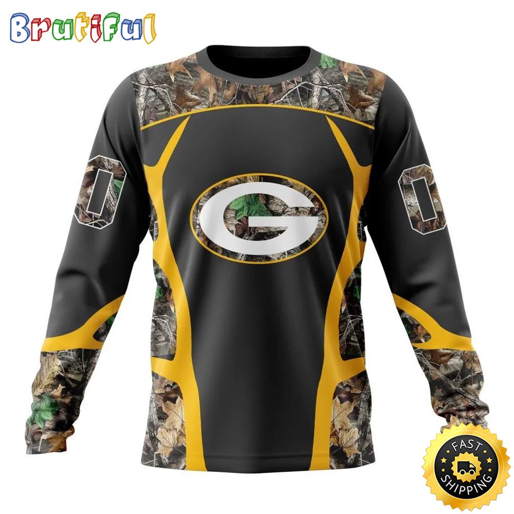 NFL Green Bay Packers Crewneck Sweatshirt Camo Hunting Design Stylish Gear For Fans