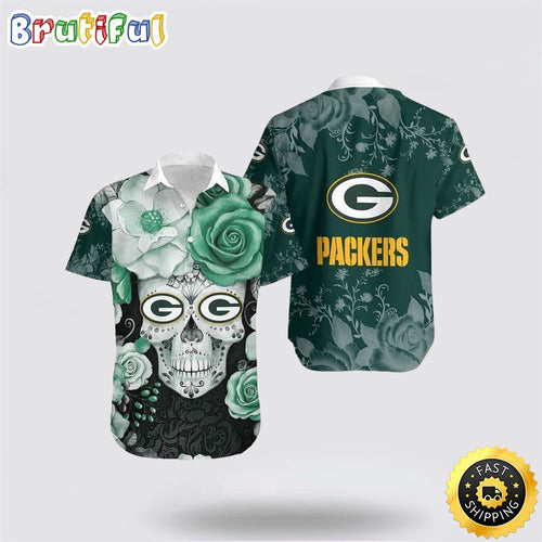 NFL Green Bay Packers Hawaiian Shirts Skull Halloween Show Off Your Team Spirit In Tropical Fashion