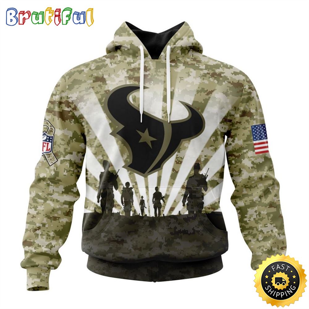 NFL Houston Texans Salute To Service Honor Veterans And Their Families Hoodie