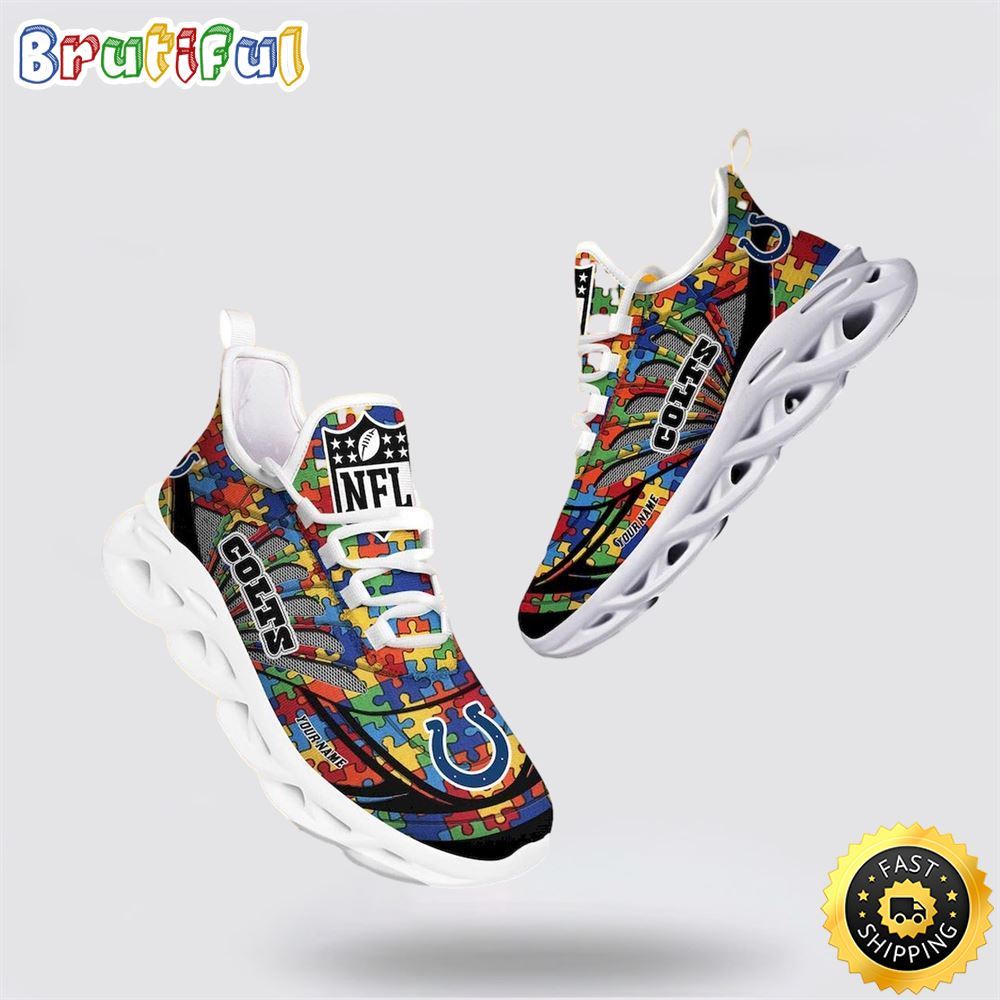 NFL Indianapolis Colts Autism Awareness Max Soul Shoes Perfect Gift For Football Fans
