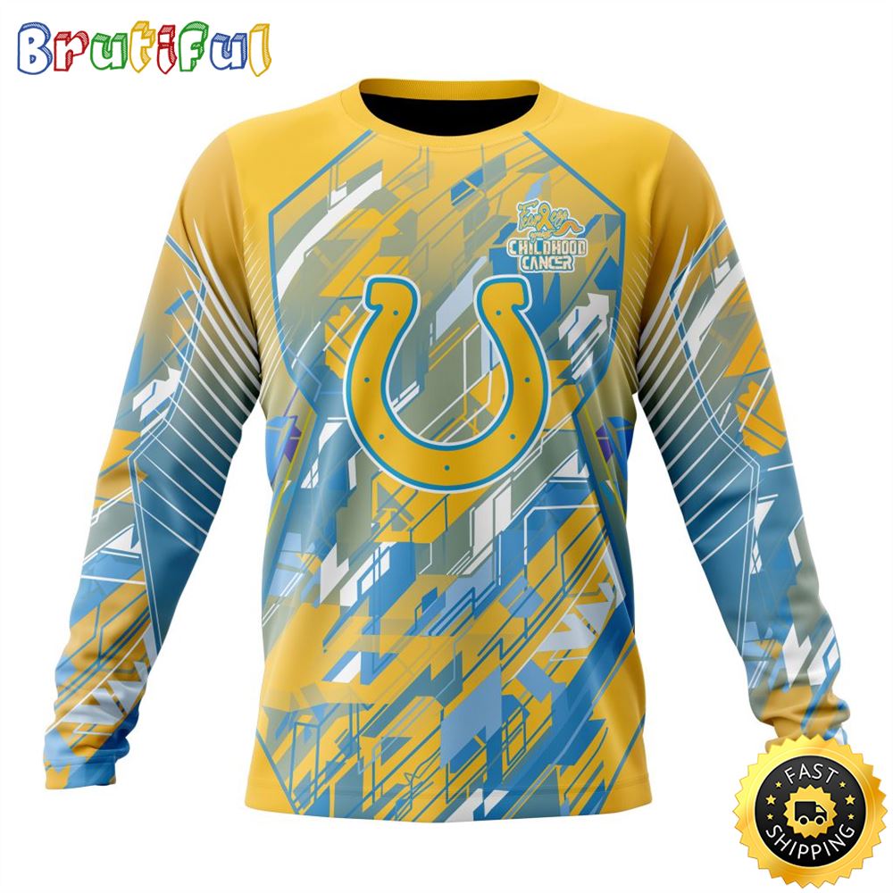 NFL Indianapolis Colts Crewneck Sweatshirt Fearless Against Childhood Cancers Gift For Football Fans