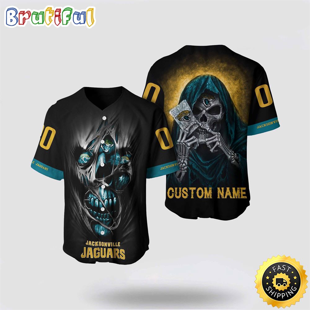 NFL Jacksonville Jaguars Baseball Jersey 3D Personalized Skull Stay Cozy And Stylish