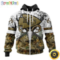 NFL Kansas City Chiefs Zip Hoodie 3D All Over Print Deer Skull And Forest Pattern Custom Name And Number Hoodie