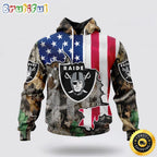 NFL Las Vegas Raiders All Over Print 3D Hoodie USA Flag Camo Realtree Hunting Unique And Eye Catching