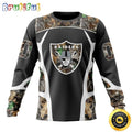 NFL Las Vegas Raiders Crewneck Sweatshirt Camo Hunting Design Stylish Gear For Fans