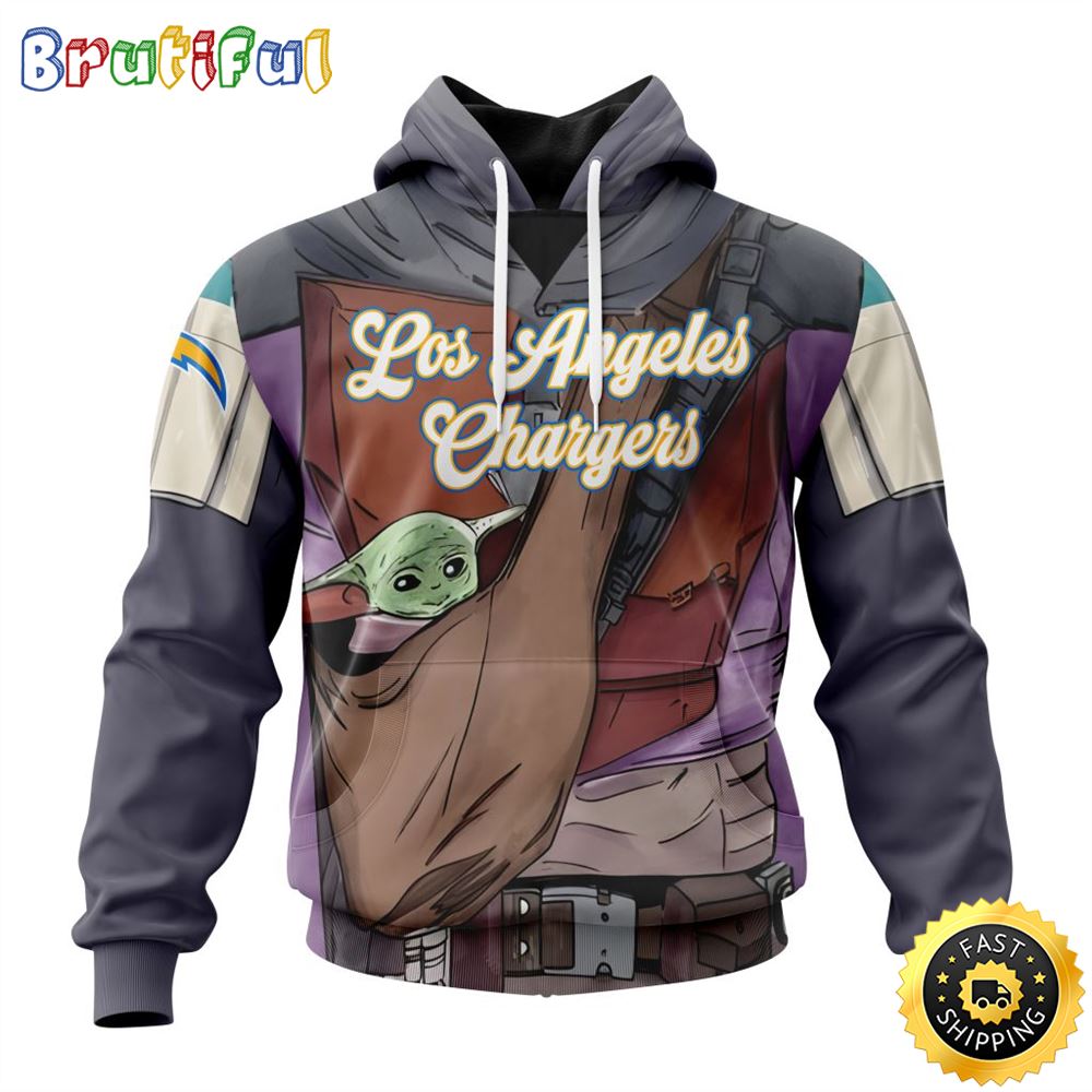 NFL Los Angeles Chargers All Over Print 3D Hoodie Specialized Mandalorian And Baby Yoda Unisex Hoodies
