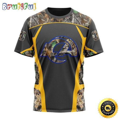 NFL Los Angeles Rams 3D T Shirt Camo Hunting Design Stylish Gear For Fans