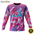 NFL Los Angeles Rams I Pink Crewneck Sweatshirt I Can Fearless Again Breast Cancer For Breast Cancer Survivors