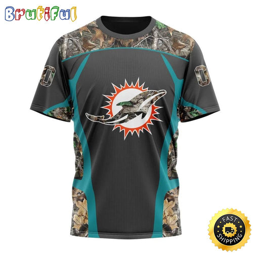 NFL Miami Dolphins 3D T Shirt Camo Hunting Design Stylish Gear For Fans