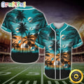 NFL Miami Dolphins Baseball Jersey Shirt Palm Tree