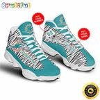 NFL Miami Dolphins Custom Name Number Air Jordan 13 Shoes V2