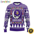 NFL Minnesota Vikings Ugly Christmas Sweater The Intelligence Of The Skull Unisex Sweater