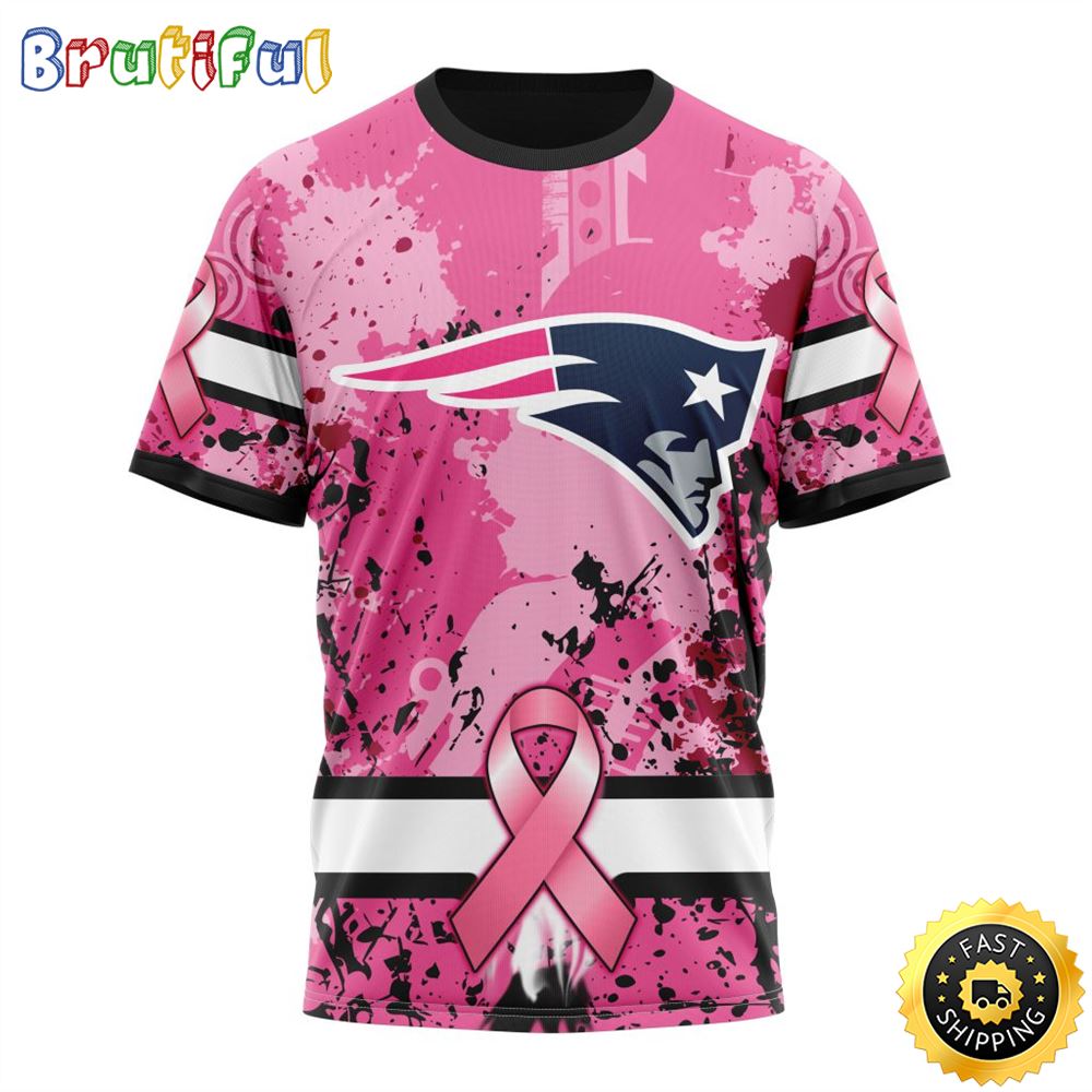 NFL New England Patriots All Over Print 3D T Shirts I Pink I Can In October We Wear Pink Breast Cancer Gift For Football Fans