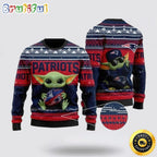 NFL New England Patriots Christmas Ugly Christmas Sweater Baby Yoda 3D Sweater