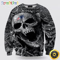 NFL New England Patriots Crewneck Sweatshirt Skull Halloween Game Day Essential
