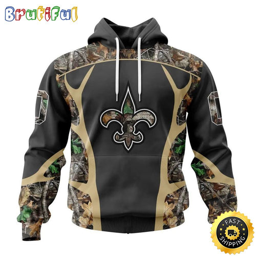 NFL New Orleans Saints All Over Print 3D Hoodie Camo Hunting Design Your Team In Style