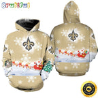 NFL New Orleans Saints Christmas Santa Claus Is Coming All Over Print 3D Hoodie Unisex Hoodie
