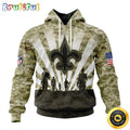 NFL New Orleans Saints Salute To Service Honor Veterans And Their Families Hoodie