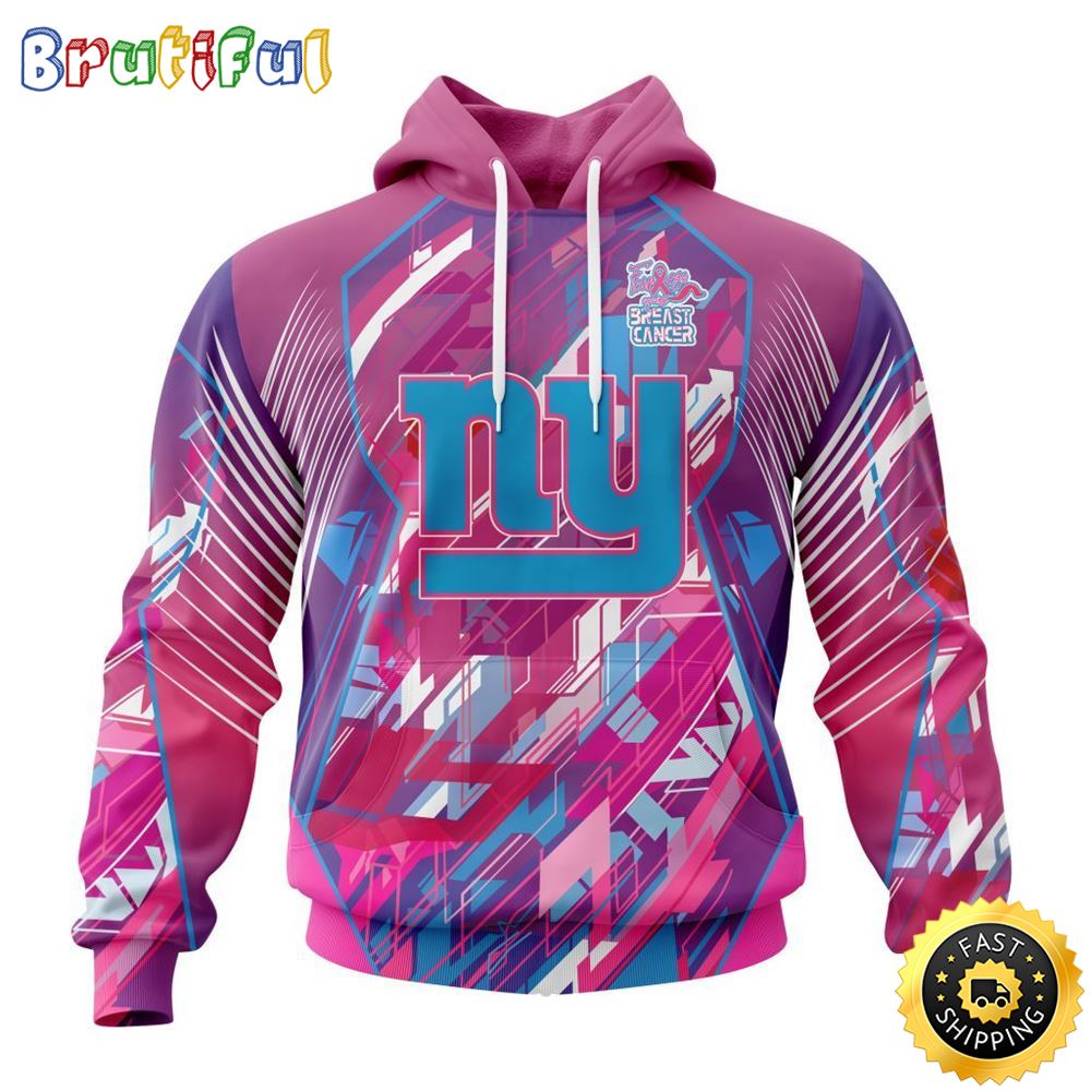 NFL New York Giants I Pink All Over Print 3D Hoodie I Can Fearless Again Breast Cancer For Breast Cancer Survivors