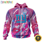 NFL New York Giants I Pink All Over Print Zip Hoodie 3D I Can Fearless Again Breast Cancer For Breast Cancer Survivors