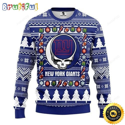 NFL New York Giants Ugly Christmas Sweater The Intelligence Of The Skull Unisex Sweater