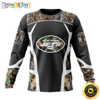 NFL New York Jets Crewneck Sweatshirt Camo Hunting Design Stylish Gear For Fans