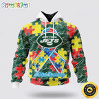 NFL New York Jets Puzzle Autism Awareness All Over Print 3D Hoodie Unisex Hoodie