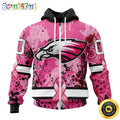 NFL Philadelphia Eagles All Over Print Zip Hoodie 3D I Pink I Can In October We Wear Pink Breast Cancer Unisex Hoodie