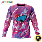 NFL Philadelphia Eagles I Pink Crewneck Sweatshirt I Can Fearless Again Breast Cancer For Breast Cancer Survivors