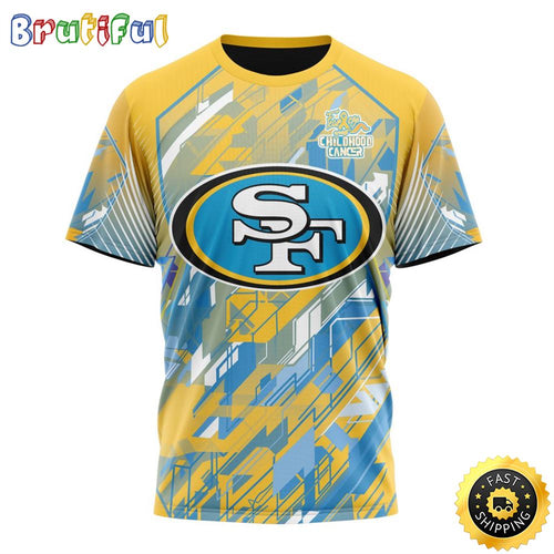 NFL San Francisco 49ers All Over Print 3D T Shirts Fearless Against Childhood Cancers Gift For Football Fans